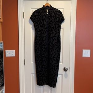 Jones New York Dress Black Sheer with Velvet 12P